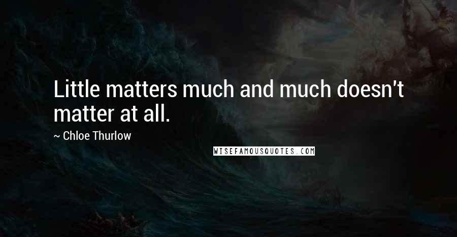 Chloe Thurlow Quotes: Little matters much and much doesn't matter at all.