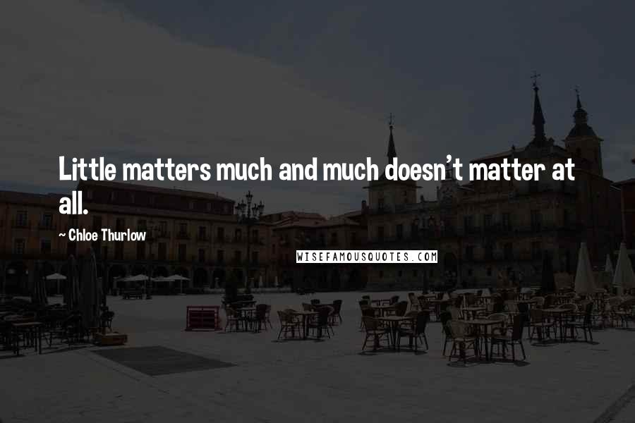 Chloe Thurlow Quotes: Little matters much and much doesn't matter at all.