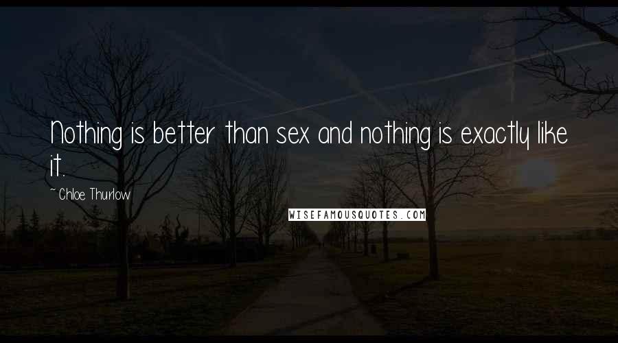 Chloe Thurlow Quotes: Nothing is better than sex and nothing is exactly like it.