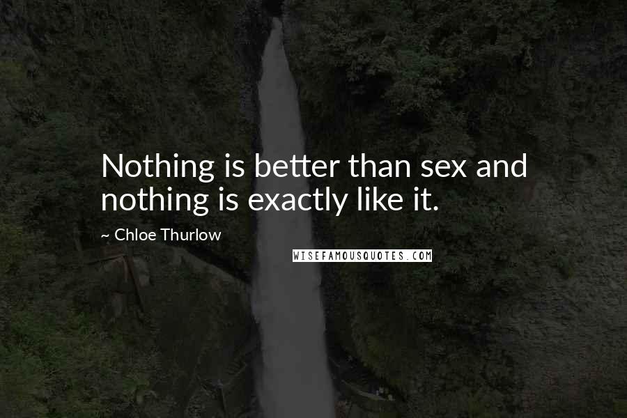 Chloe Thurlow Quotes: Nothing is better than sex and nothing is exactly like it.