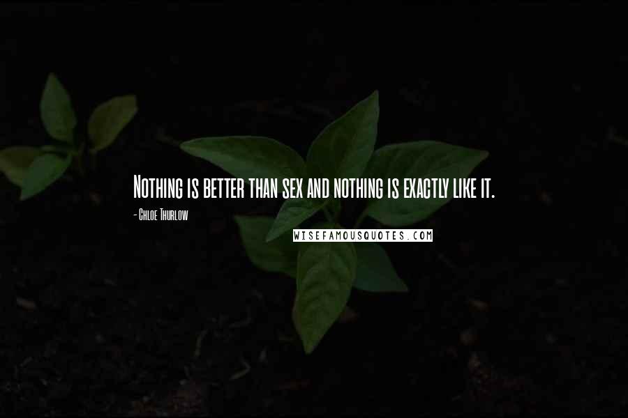 Chloe Thurlow Quotes: Nothing is better than sex and nothing is exactly like it.