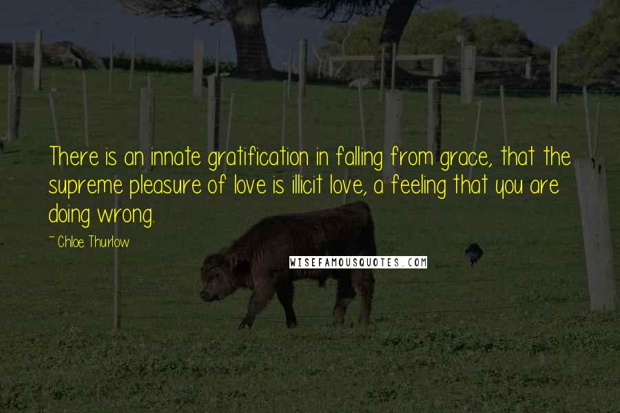 Chloe Thurlow Quotes: There is an innate gratification in falling from grace, that the supreme pleasure of love is illicit love, a feeling that you are doing wrong.