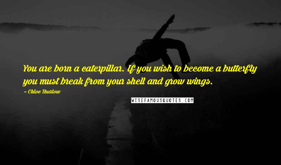 Chloe Thurlow Quotes: You are born a caterpillar. If you wish to become a butterfly you must break from your shell and grow wings.