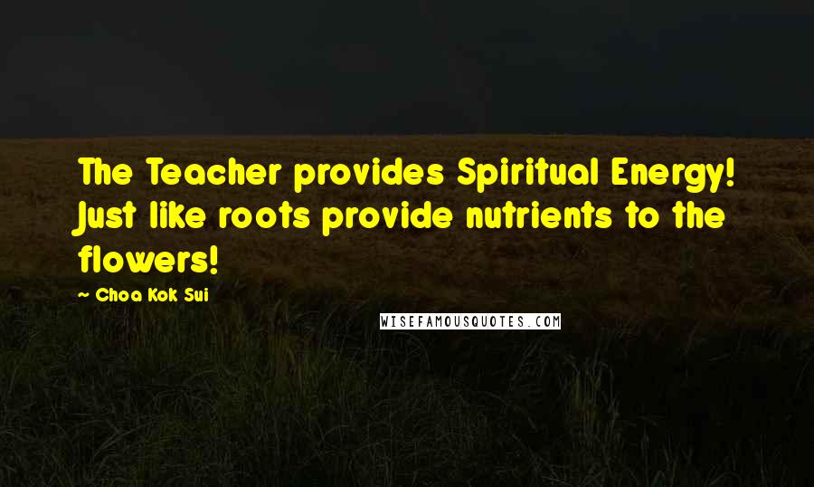 Choa Kok Sui Quotes: The Teacher provides Spiritual Energy! Just like roots provide nutrients to the flowers!