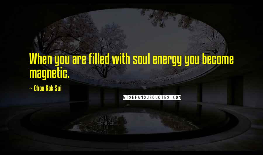 Choa Kok Sui Quotes: When you are filled with soul energy you become magnetic.