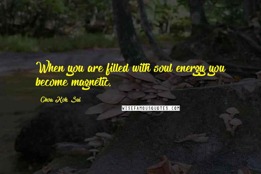 Choa Kok Sui Quotes: When you are filled with soul energy you become magnetic.
