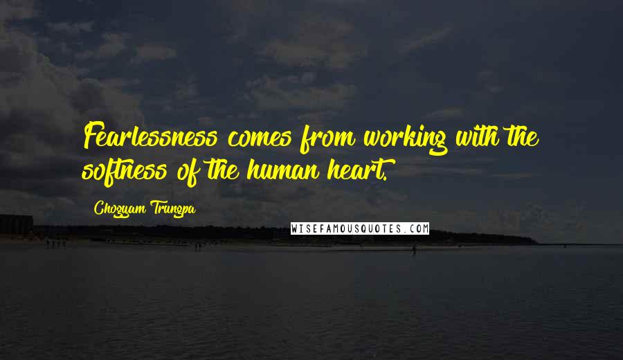 Chogyam Trungpa Quotes: Fearlessness comes from working with the softness of the human heart.