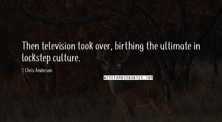 Chris Anderson Quotes: Then television took over, birthing the ultimate in lockstep culture.