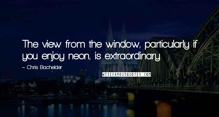 Chris Bachelder Quotes: The view from the window, particularly if you enjoy neon, is extraordinary.