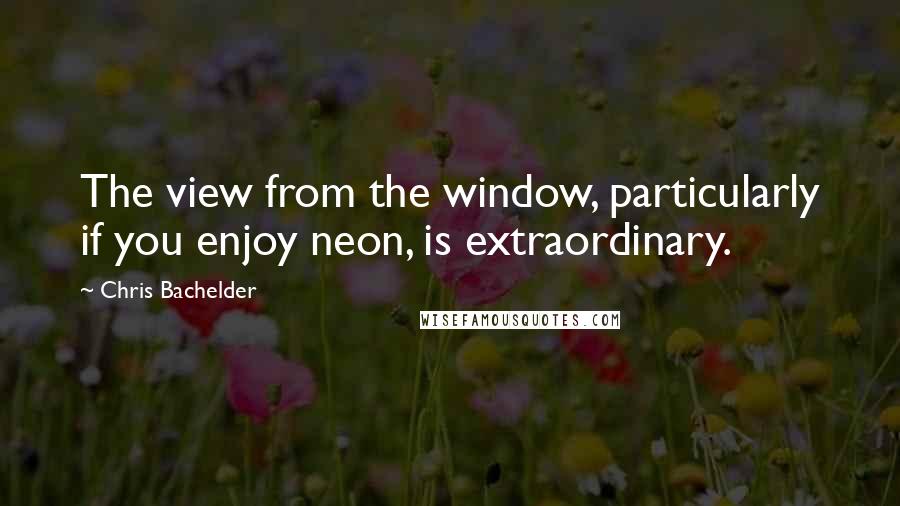 Chris Bachelder Quotes: The view from the window, particularly if you enjoy neon, is extraordinary.