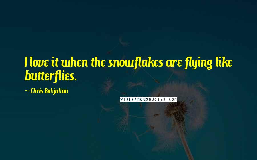 Chris Bohjalian Quotes: I love it when the snowflakes are flying like butterflies.