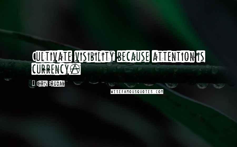 Chris Brogan Quotes: Cultivate visibility because attention is currency.