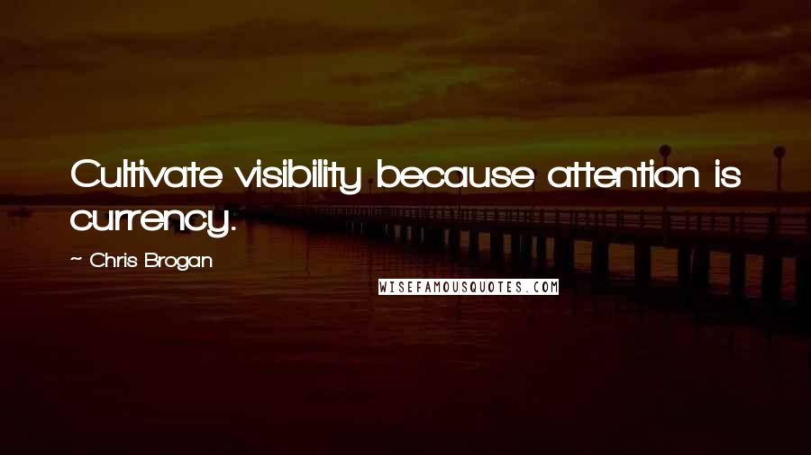 Chris Brogan Quotes: Cultivate visibility because attention is currency.