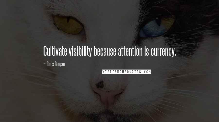 Chris Brogan Quotes: Cultivate visibility because attention is currency.