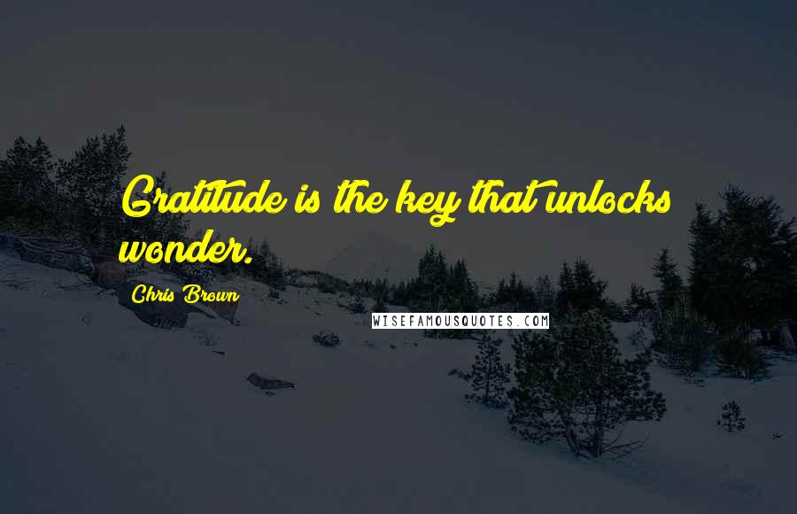 Chris Brown Quotes: Gratitude is the key that unlocks wonder.