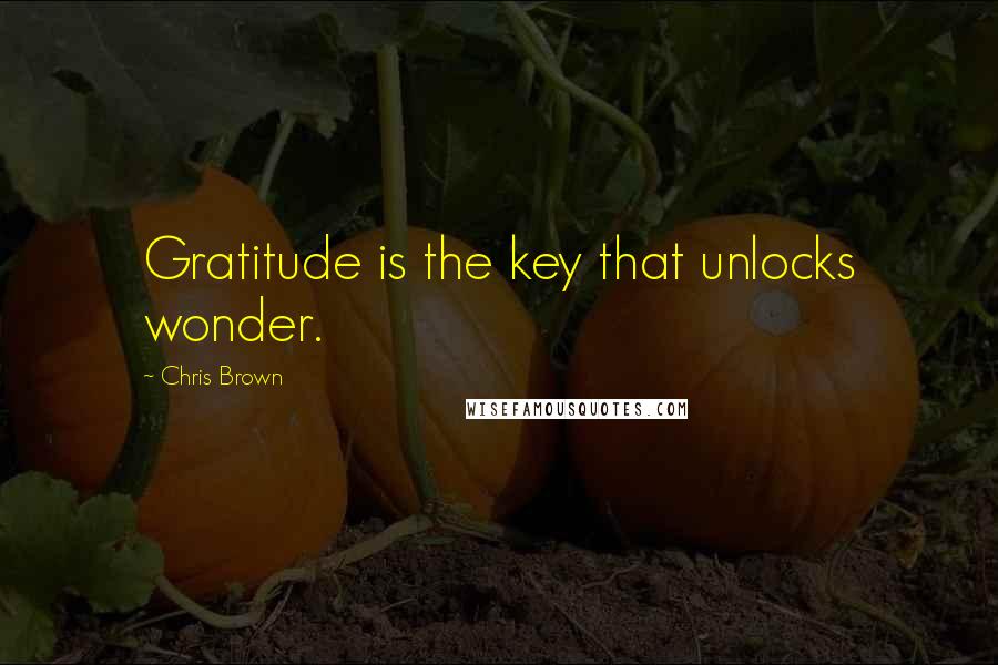 Chris Brown Quotes: Gratitude is the key that unlocks wonder.