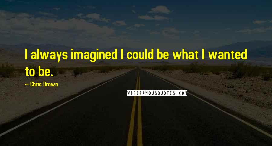 Chris Brown Quotes: I always imagined I could be what I wanted to be.