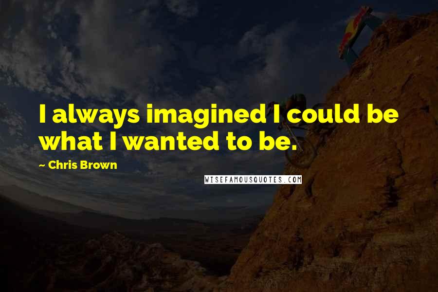 Chris Brown Quotes: I always imagined I could be what I wanted to be.
