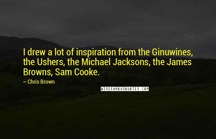 Chris Brown Quotes: I drew a lot of inspiration from the Ginuwines, the Ushers, the Michael Jacksons, the James Browns, Sam Cooke.