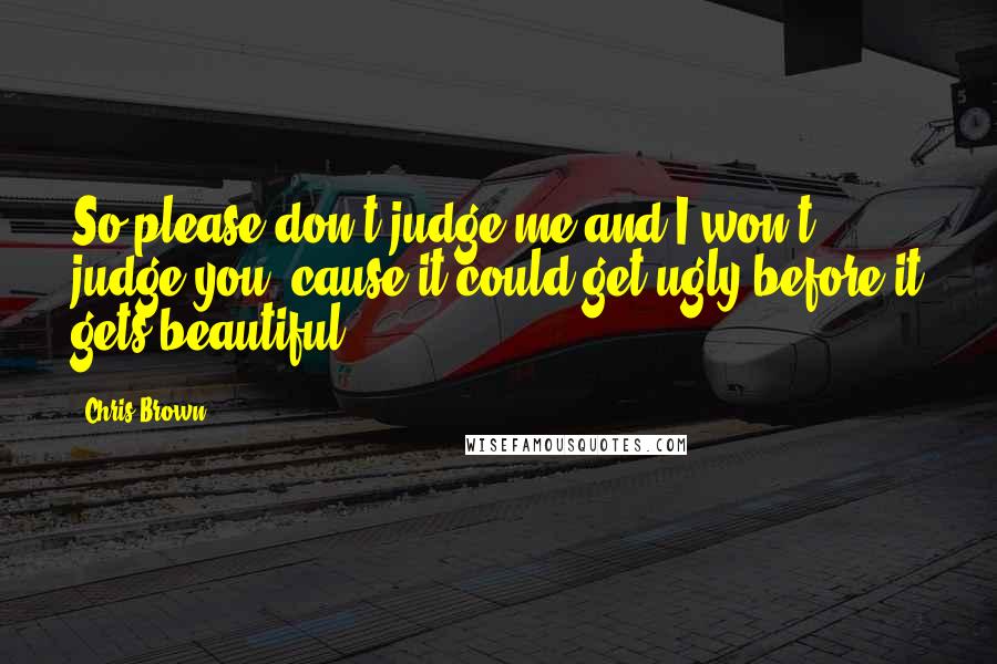 Chris Brown Quotes: So please don't judge me and I won't judge you 'cause it could get ugly before it gets beautiful.