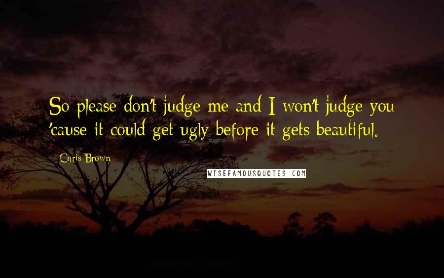 Chris Brown Quotes: So please don't judge me and I won't judge you 'cause it could get ugly before it gets beautiful.