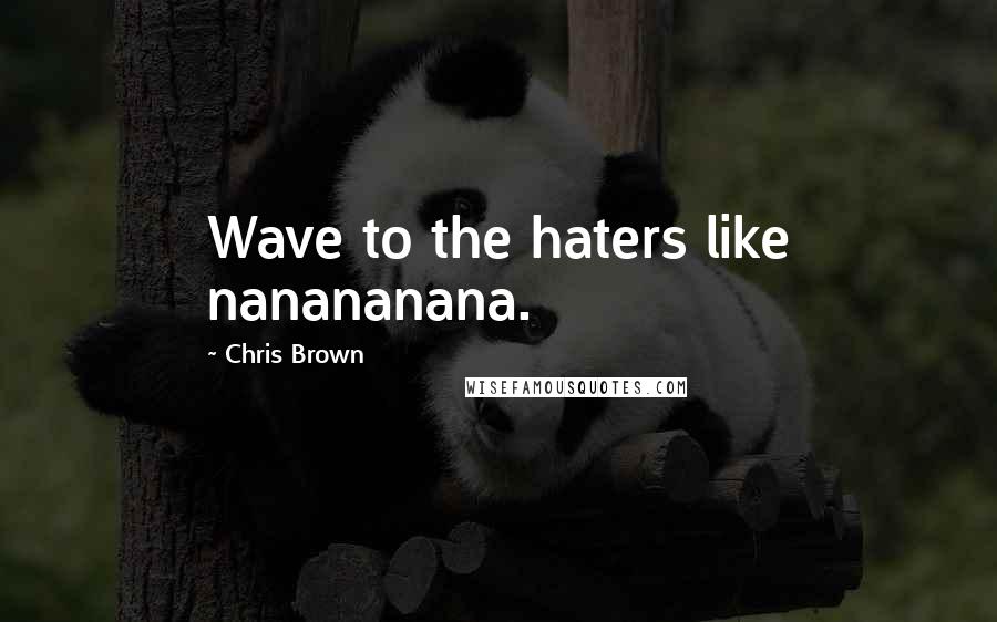 Chris Brown Quotes: Wave to the haters like nanananana.