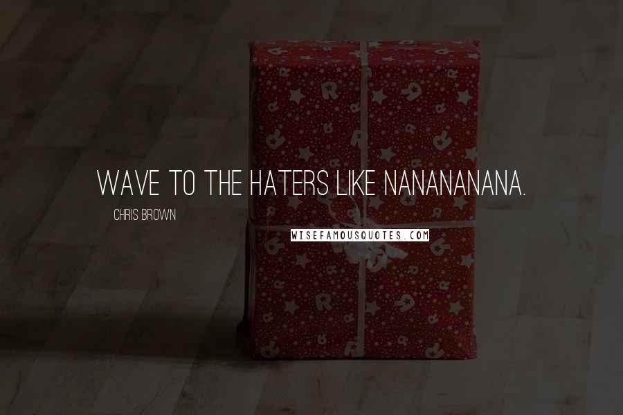 Chris Brown Quotes: Wave to the haters like nanananana.