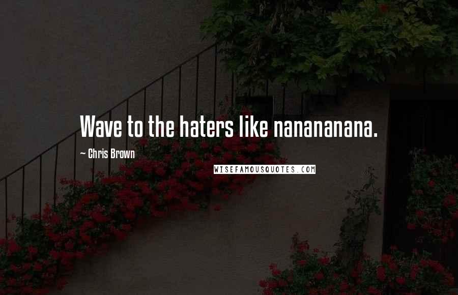 Chris Brown Quotes: Wave to the haters like nanananana.