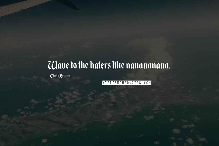 Chris Brown Quotes: Wave to the haters like nanananana.