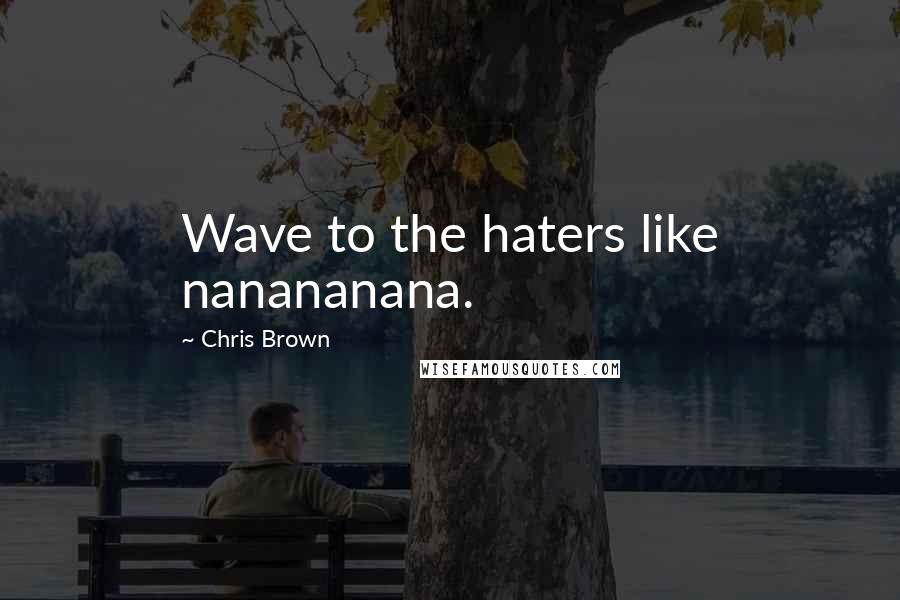 Chris Brown Quotes: Wave to the haters like nanananana.