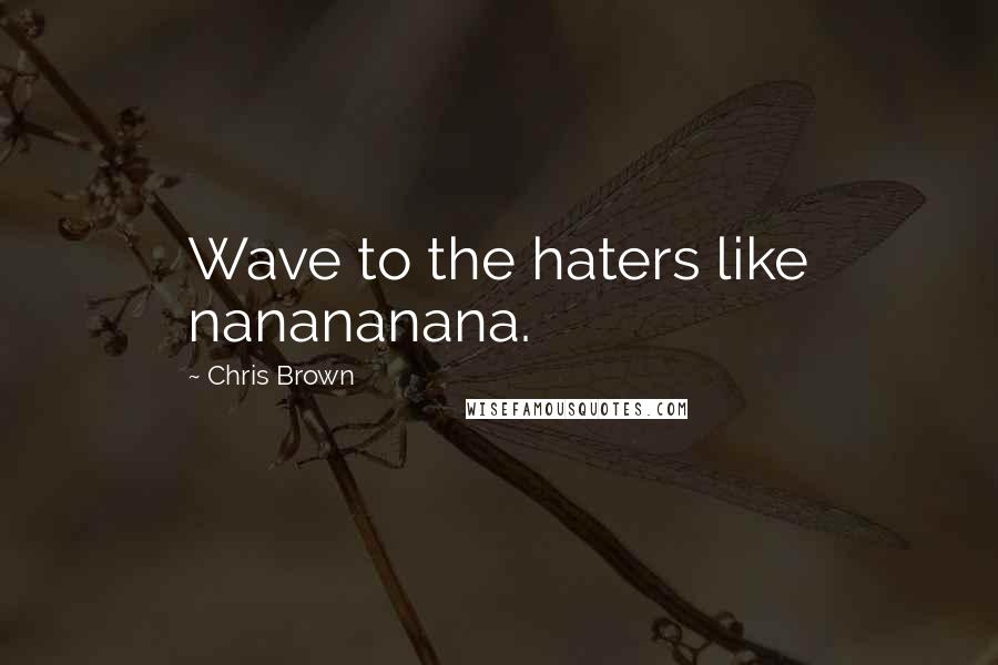 Chris Brown Quotes: Wave to the haters like nanananana.