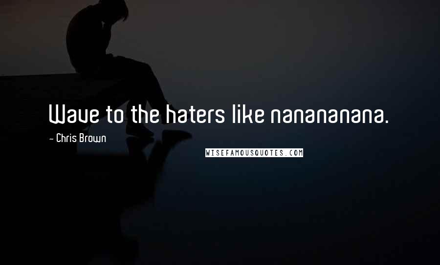 Chris Brown Quotes: Wave to the haters like nanananana.