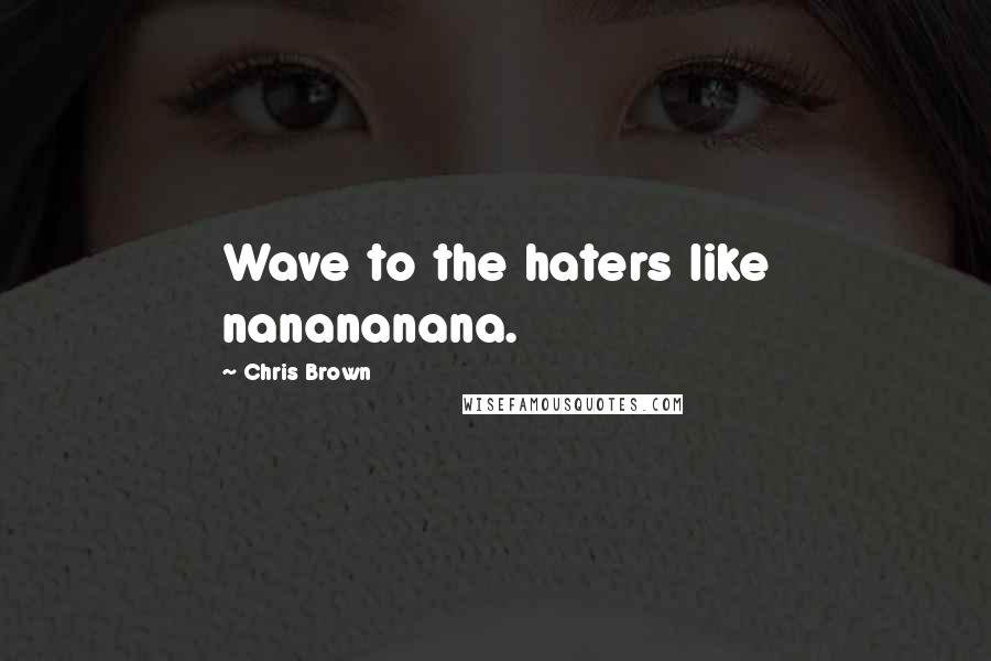 Chris Brown Quotes: Wave to the haters like nanananana.