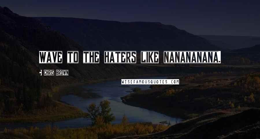 Chris Brown Quotes: Wave to the haters like nanananana.