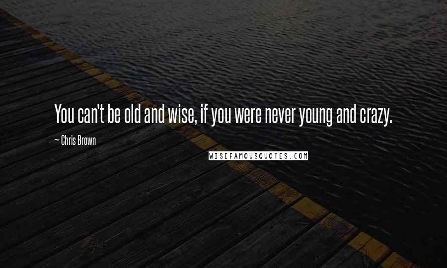 Chris Brown Quotes: You can't be old and wise, if you were never young and crazy.