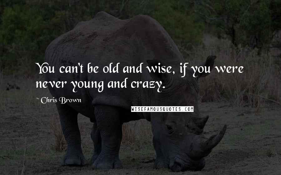 Chris Brown Quotes: You can't be old and wise, if you were never young and crazy.