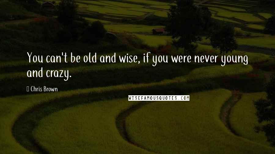 Chris Brown Quotes: You can't be old and wise, if you were never young and crazy.