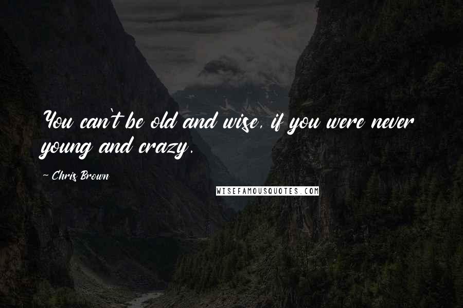 Chris Brown Quotes: You can't be old and wise, if you were never young and crazy.