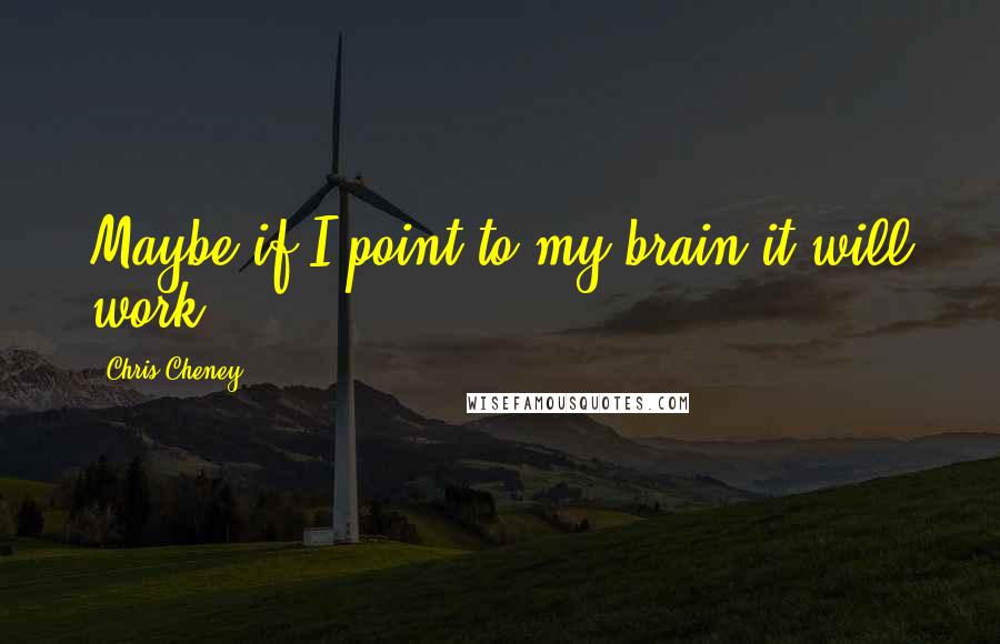 Chris Cheney Quotes: Maybe if I point to my brain it will work ...