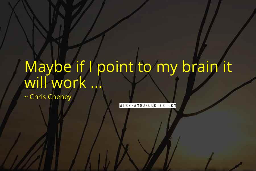 Chris Cheney Quotes: Maybe if I point to my brain it will work ...