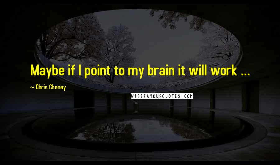 Chris Cheney Quotes: Maybe if I point to my brain it will work ...