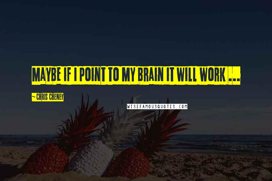 Chris Cheney Quotes: Maybe if I point to my brain it will work ...