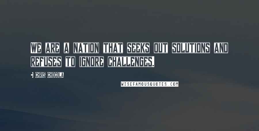 Chris Chocola Quotes: We are a nation that seeks out solutions and refuses to ignore challenges.