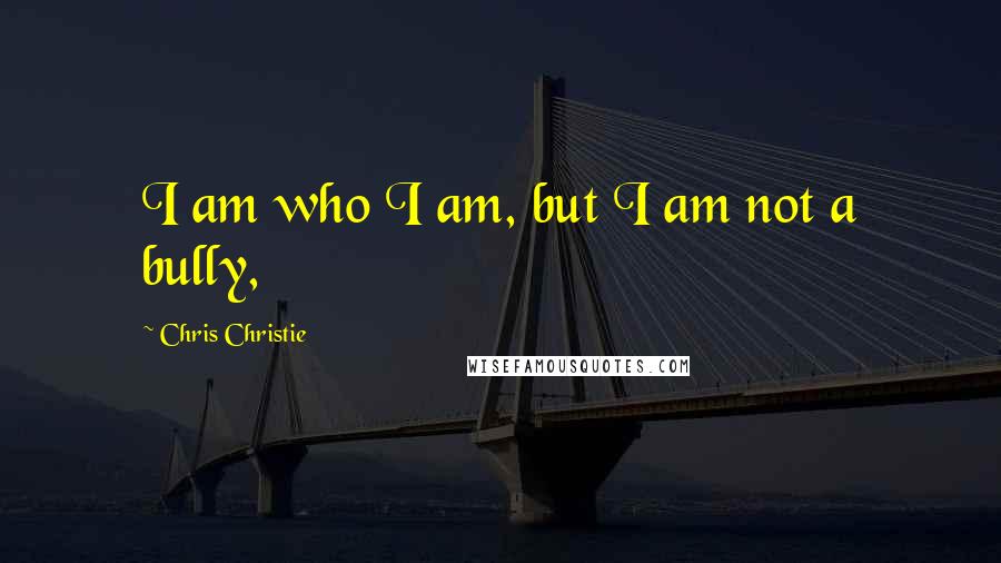 Chris Christie Quotes: I am who I am, but I am not a bully,