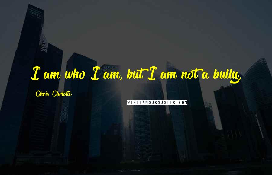 Chris Christie Quotes: I am who I am, but I am not a bully,