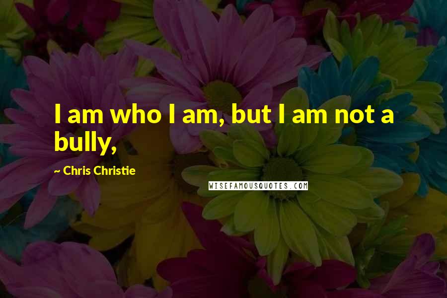 Chris Christie Quotes: I am who I am, but I am not a bully,