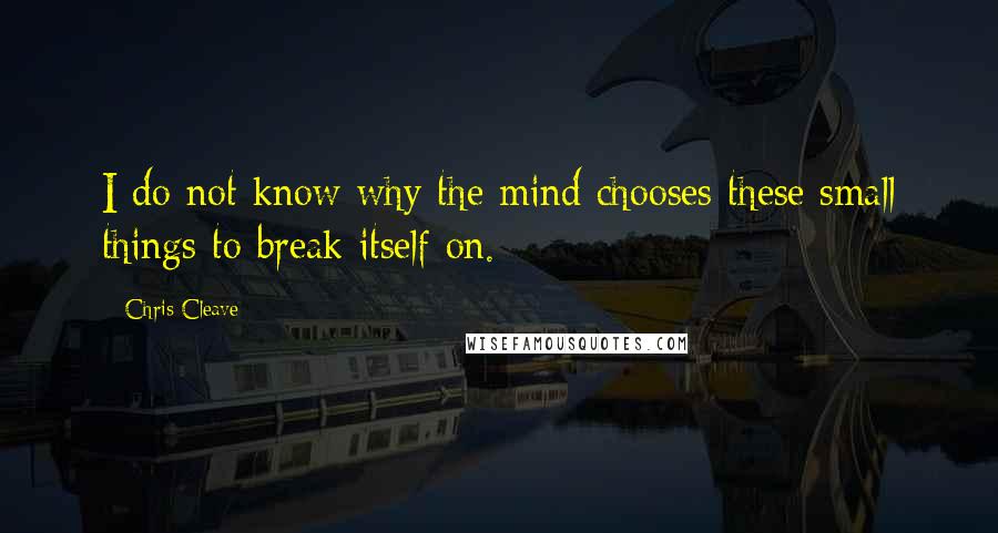 Chris Cleave Quotes: I do not know why the mind chooses these small things to break itself on.
