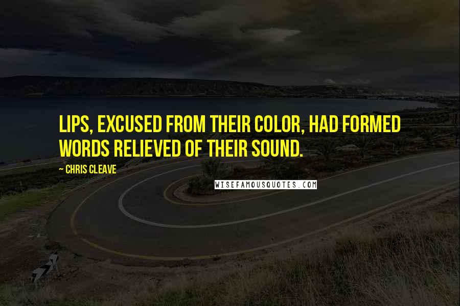 Chris Cleave Quotes: lips, excused from their color, had formed words relieved of their sound.