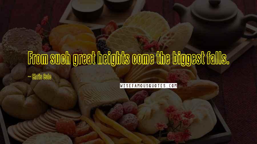 Chris Cole Quotes: From such great heights come the biggest falls.