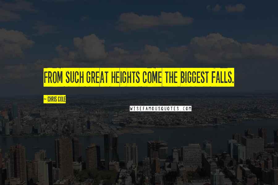 Chris Cole Quotes: From such great heights come the biggest falls.
